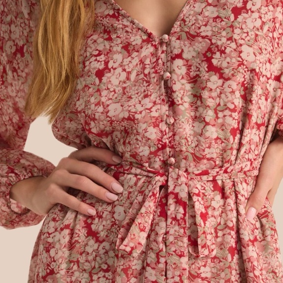 Z Supply Della Floral Dress - Crimson Crush - Picture 4 of 4